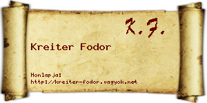 Kreiter Fodor névjegykártya